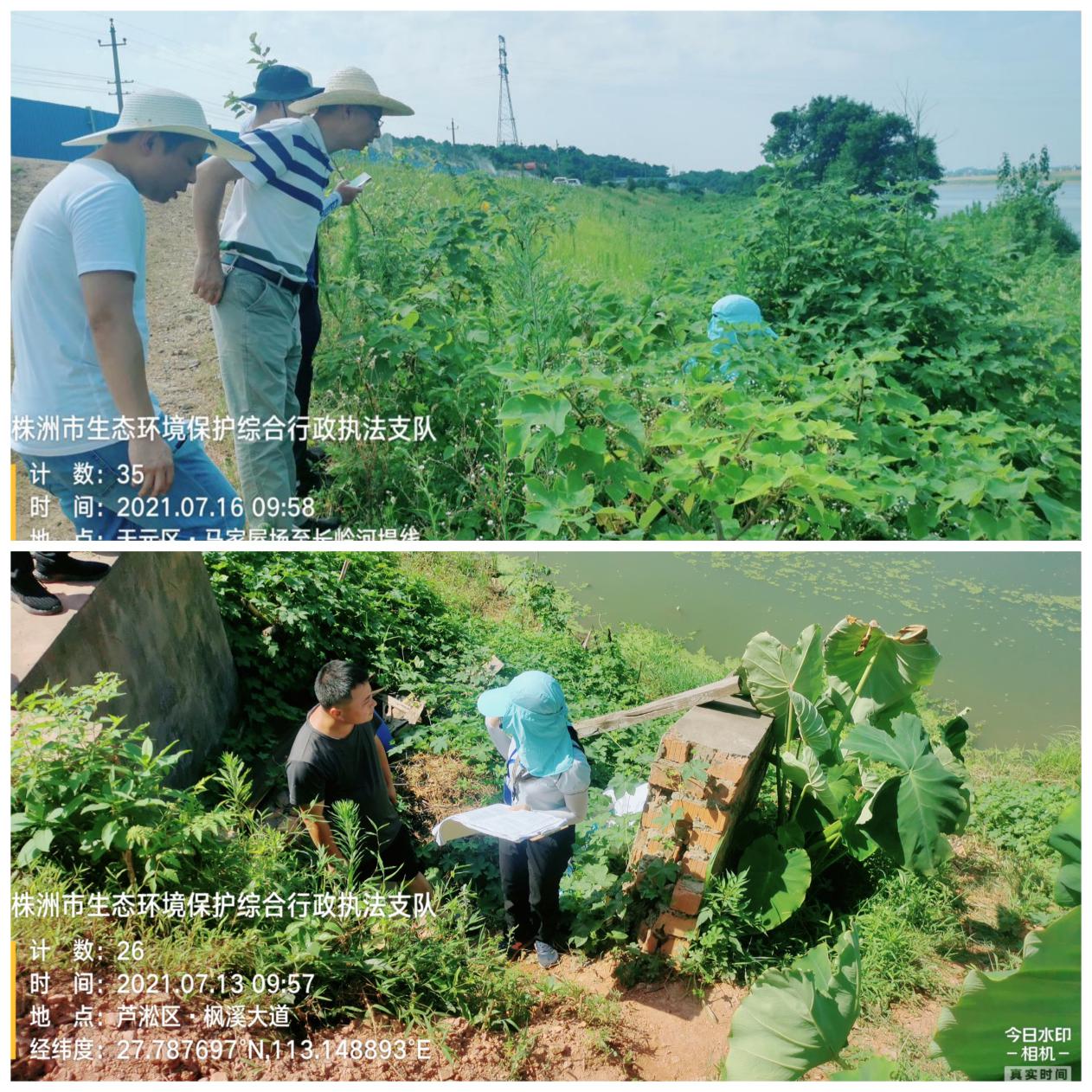 顶酷暑、钻茅草、趟河水，全力以赴守护一江碧水