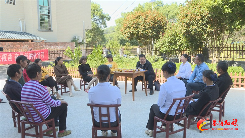 湖口镇梅林村：屋场会上微宣讲 “二十大”精神进农家