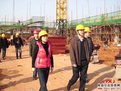 陈可勇副县长等视察湘东农机机电大市场工程进展情况
