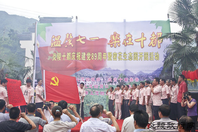 炎陵县十都镇举行庆祝建党89周年暨密花生态园开园活动