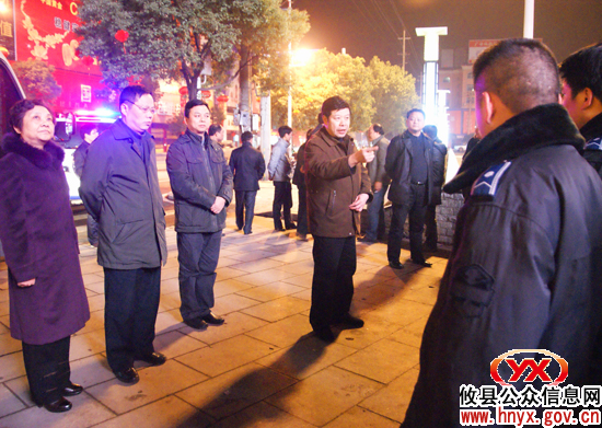 昨晚，攸县党政领导视察城区与有关镇区亮化工程