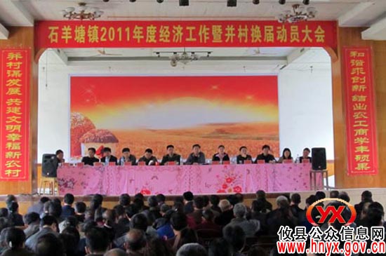 杨峥嵘到石羊塘镇指导并村及“两委”换届工作