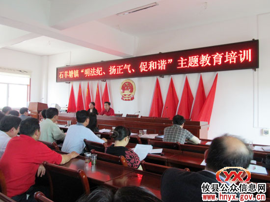 攸县石羊塘镇开展“明法纪、扬正气、促和谐”主题教育培训