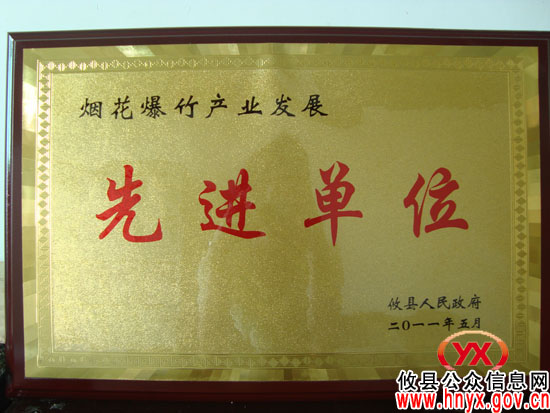 攸县槚山乡荣获县“烟花爆竹产业发展先进单位”