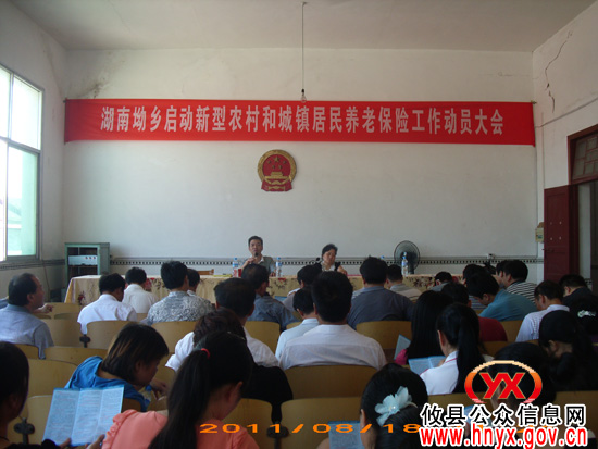 攸县湖南坳乡进行“新农保”工作动员