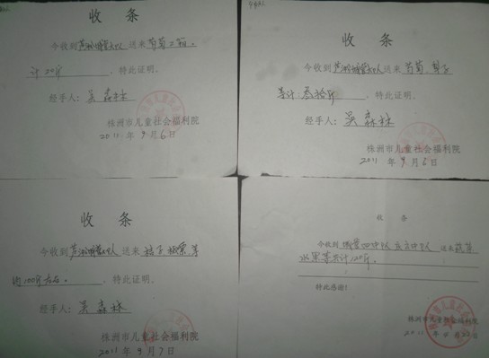 芦淞城管大队将登记保存的鲜活物品捐赠给社会福利院