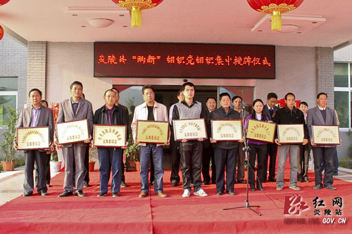 我县为36家新建＂两新＂组织党组织集中授牌