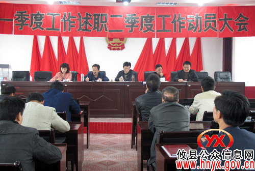 攸县丫江桥镇召开一季度工作述职会调度二季度工作