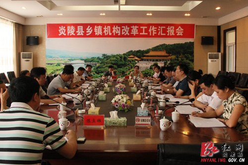 省乡镇机构改革评估组来炎评估验收