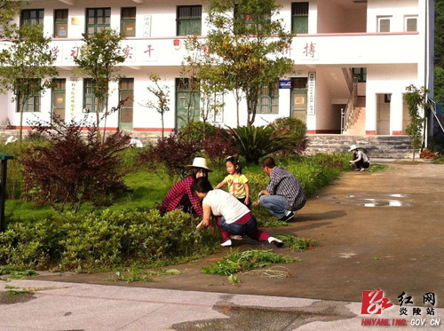 乡领导当表率 共建干净整洁美丽中村
