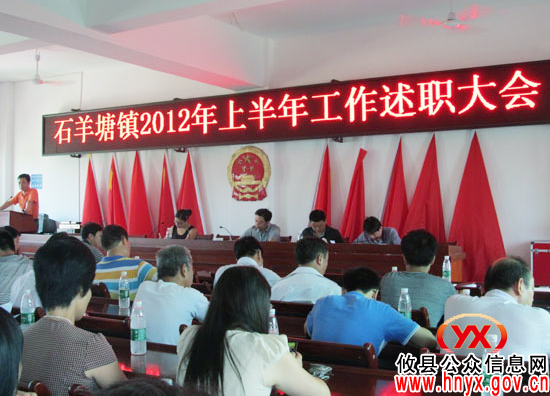 攸县石羊塘镇进行2012年上半年工作述职