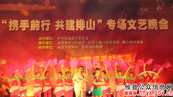 攸县湖南坳乡排山村举行了“携手前行，共建排山”大型专题文艺演出