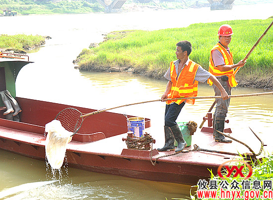攸县环卫处开展洣水河道垃圾清理整治行动