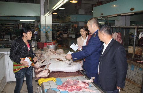 芦淞区食安办开展猪肉及肉制品市场专项整治