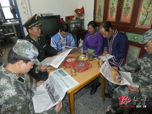 炎陵县人武部结合征兵走访宣讲十八大精神