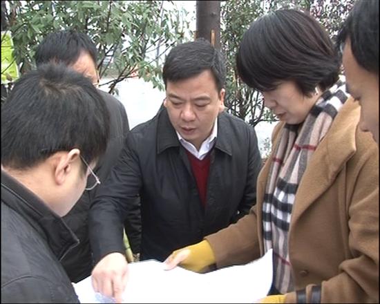 谭润洪考察渌水大桥匝道规划设计方案