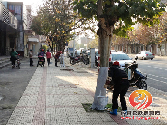攸县市政园林管理处为城区行道树穿上“防护服”