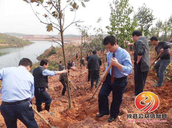 攸县工商局组织干部职工参加义务植树活动