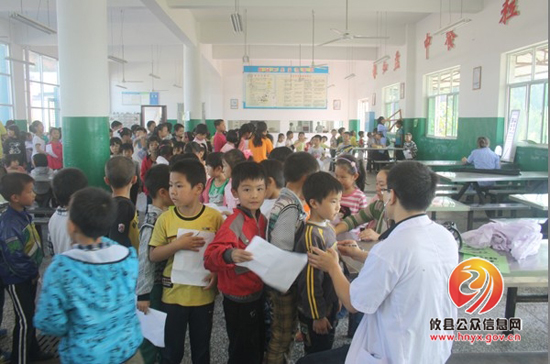 攸县酒埠江镇中心完小全体学生接受体格检查