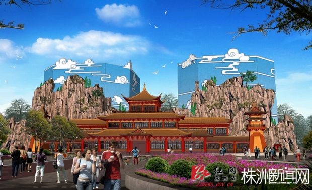 方特二期进入装饰阶段木质过山车在轨道安装/图