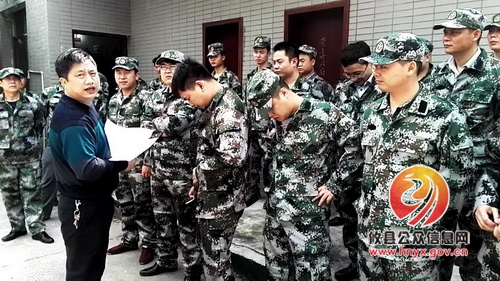 黄丰桥镇民兵连进行突发事件应急训练