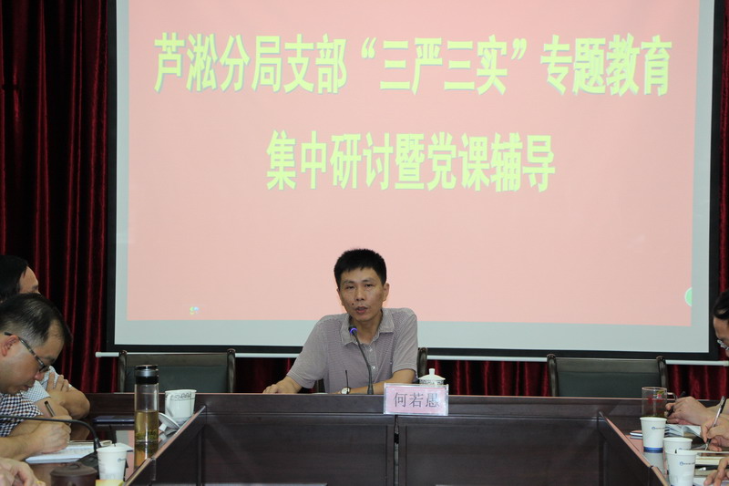 何若愚到芦淞分局支部开展“三严三实”集中研讨会督导暨党课辅导