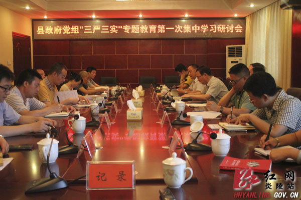 县政府党组召开“三严三实”专题教育第一次集中学习研讨会