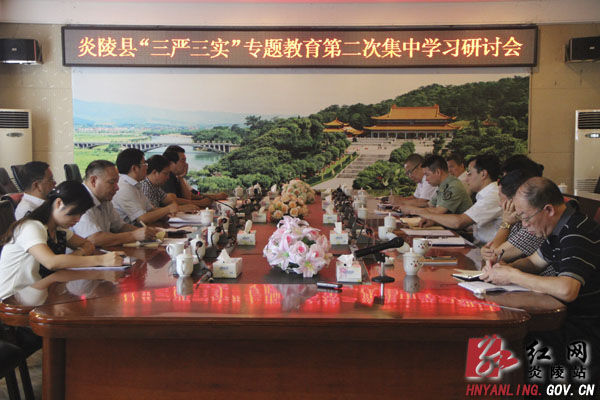 炎陵县开展＂三严三实＂专题教育第二次集中学习研讨
