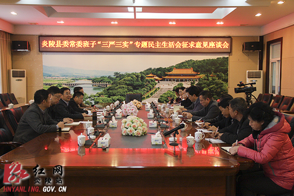 炎陵县委召开常委班子“三严三实”专题民主生活会征求意见座谈会