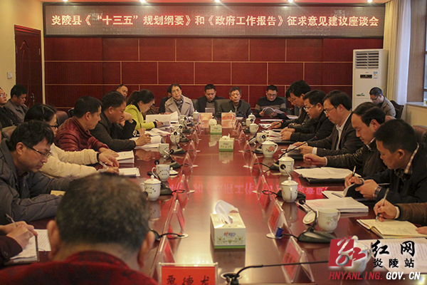 炎陵县召开《“十三五”规划纲要》征求意见建议座谈会