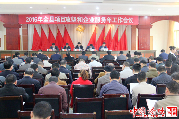 全县项目攻坚和企业服务年工作会议召开