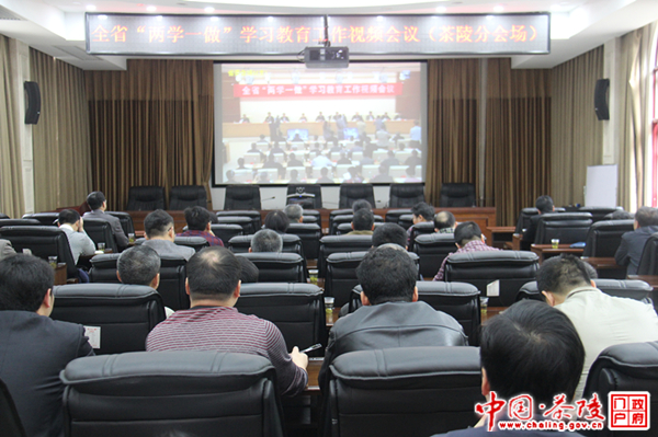 茶陵组织收看全省“两学一做”学习教育工作视频会