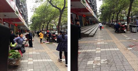 芦淞城管大队清理无证经营摊贩