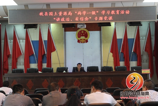 攸县国土资源局党委书记上党课，推动“两学一做”活动深入开展