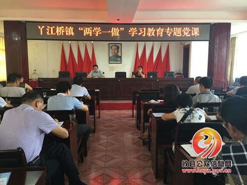 丫江桥镇举行“两学一做”学习教育专题党课