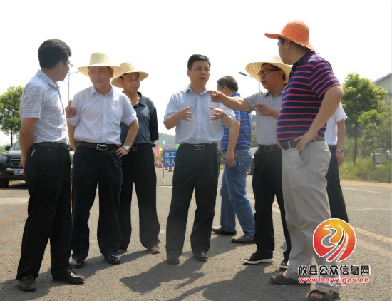 胡湘之视察我县部分道路工程建设情况