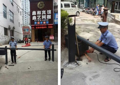芦淞城管快速反应拆除违规私设栏杆