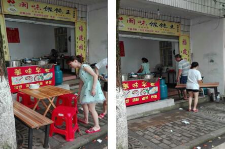 芦淞城管大队治理早餐店出店经营行为