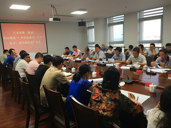 云龙发展（集团）召开贯彻落实“全市总动员、大干一百天、全力保投资”会议