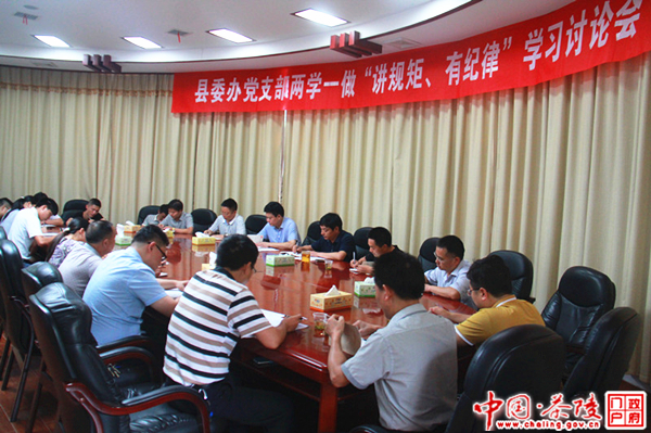 县委办党支部召开两学一做“讲规矩、有纪律”学习讨论会