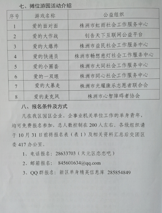 关于开展第五届新区单身联谊会的通知