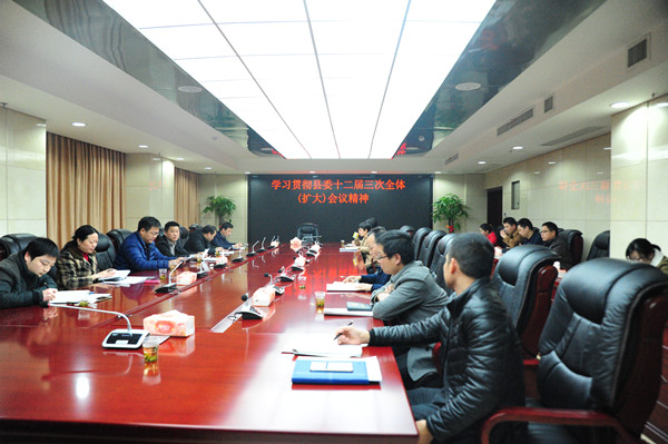 县政府办学习贯彻县委十二届三次全体（扩大）会议精神