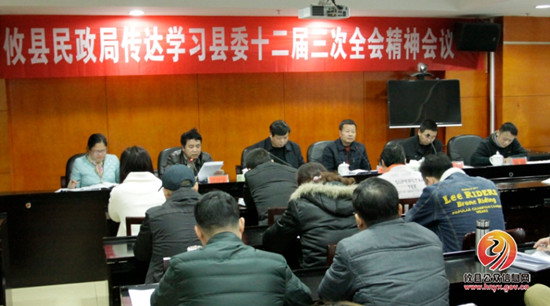 县民政局集中学习县委十二届三次全委（扩大）会议精神