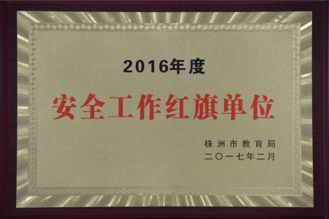 天元区教育局 荣获株洲市教育系统2016年度安全生产工作 “红旗单位”