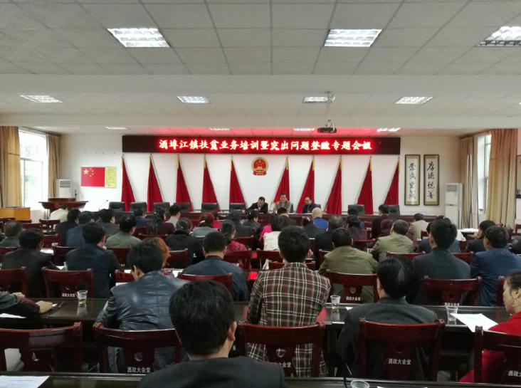 酒埠江镇召开扶贫业务培训暨突出问题整改专题会议