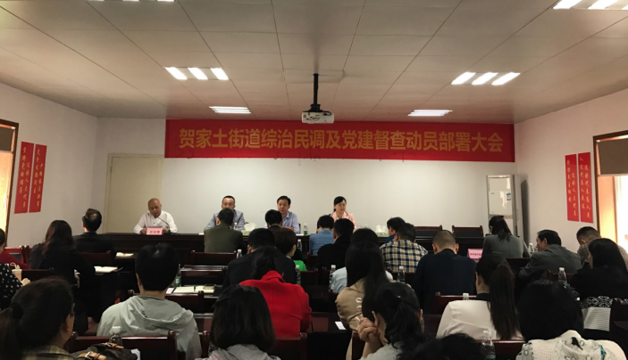 贺家土街道召开综治民调及党建督查动员部署大会