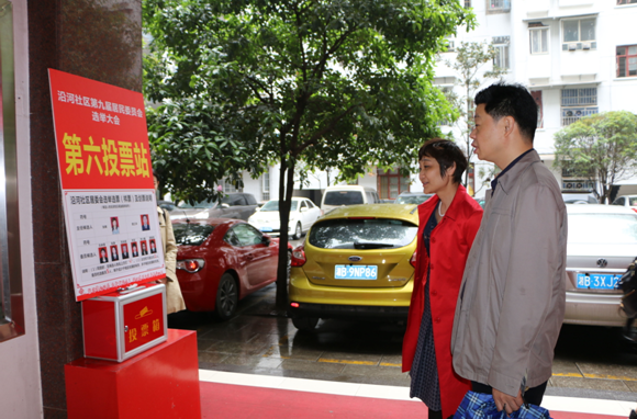 区委常委、统战部长冯湘玲到沿河社区督查居委会换届选举工作