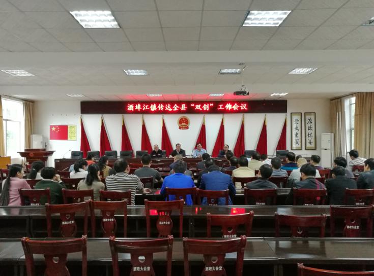 酒埠江镇召开传达全县“双创”迎检动员会会议精神会议