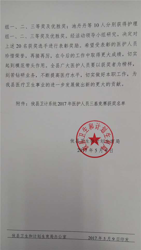 【喜讯】拼细节 拼实力——我院在全县“三基”竞赛中勇创佳绩