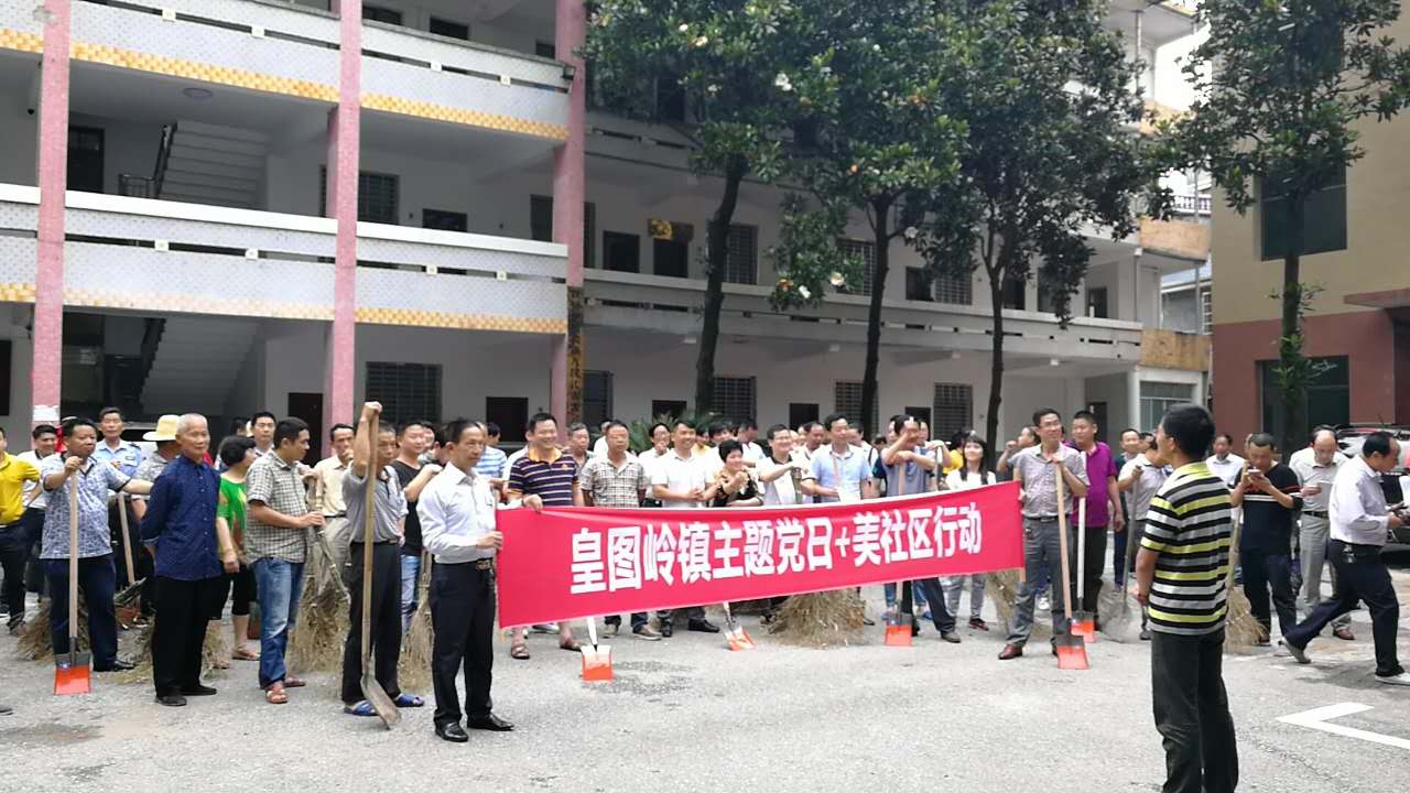 皇图岭镇开展主题党日 美社区活动